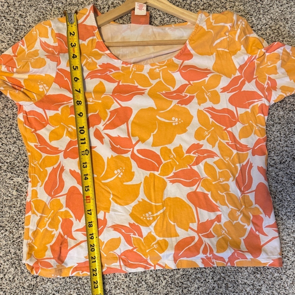 hearts of palm Orange & Yellow Floral Scoop-Neck Tunic - Picture 7 of 7